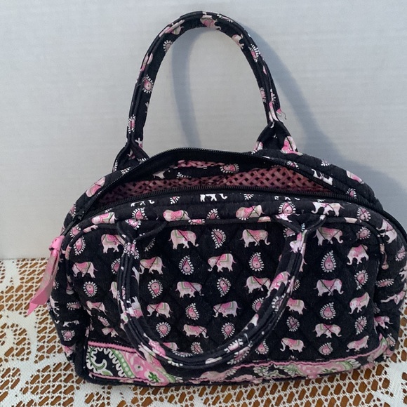 Vera Bradley Pink Elephant Shoulder Tote - Picture 2 of 12
